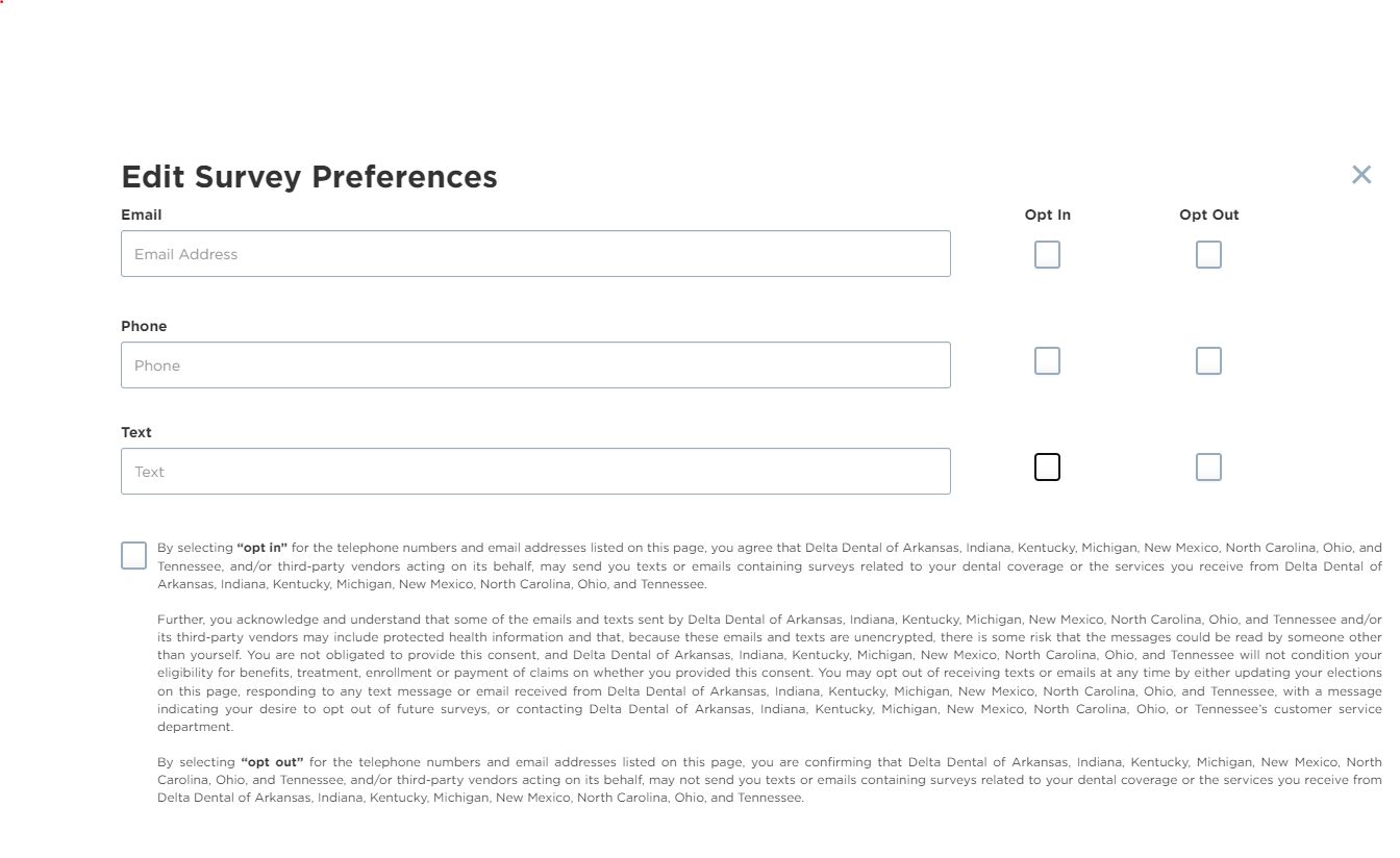 Survey Preferences Preview