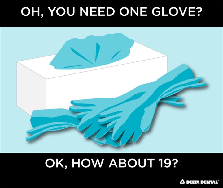 Funny dental office meme about gloves