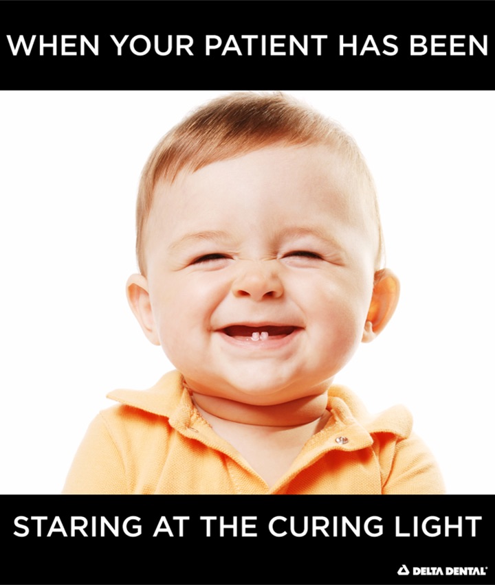 Funny dental office meme about patients and curing lights